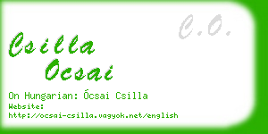 csilla ocsai business card